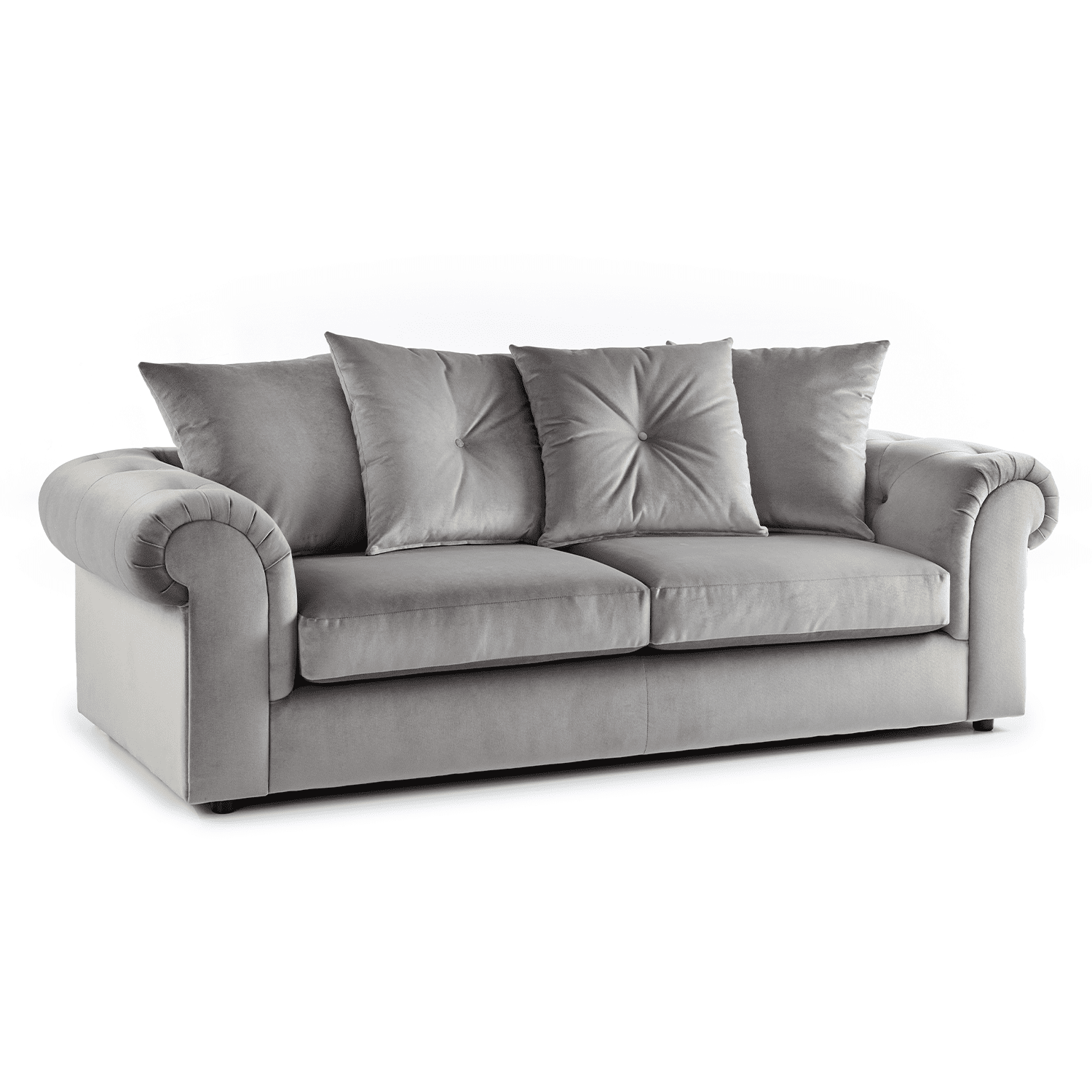 Hamilton Plush Velvet Fabric 3 Seater
