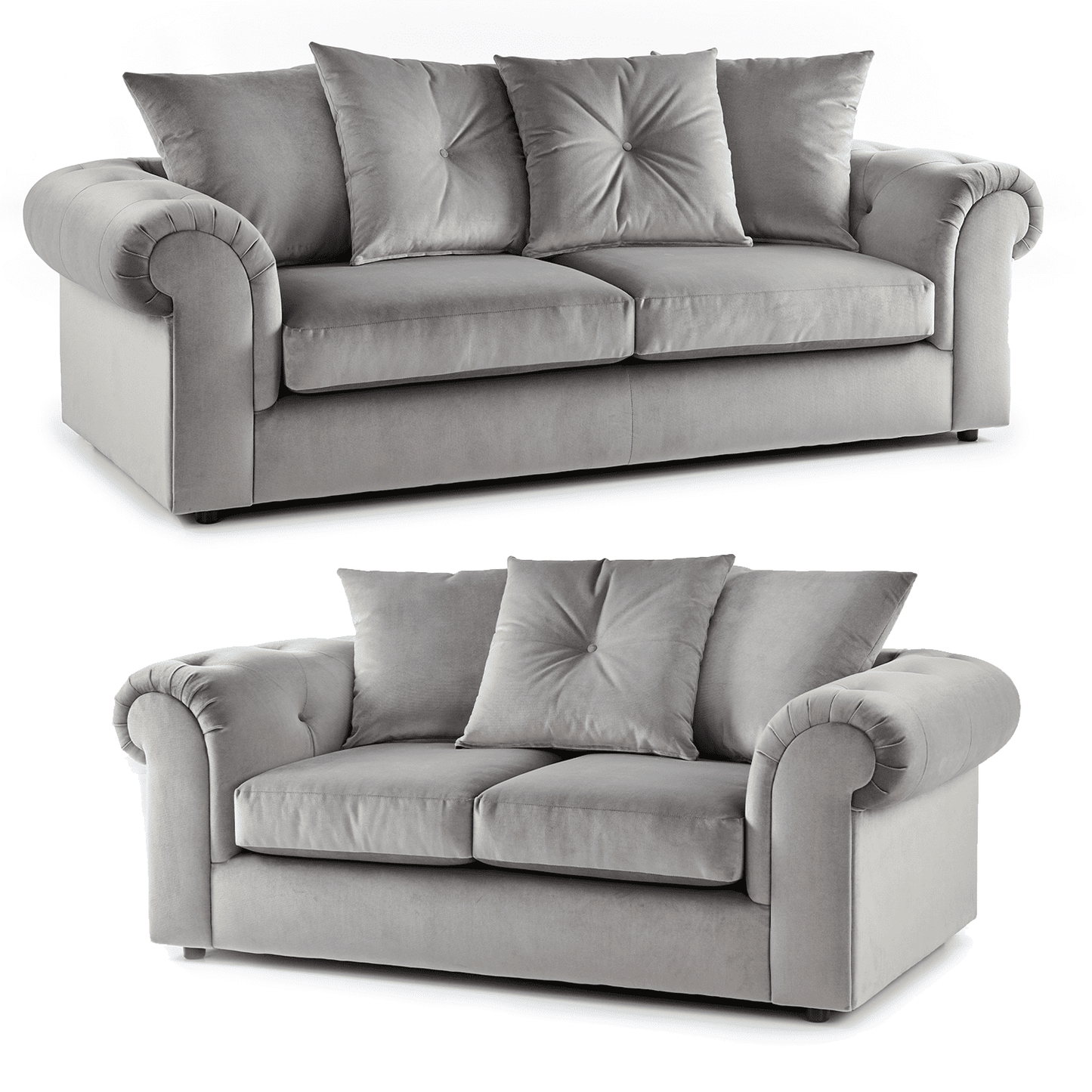 Hamilton Plush Velvet Fabric Sofa Suite