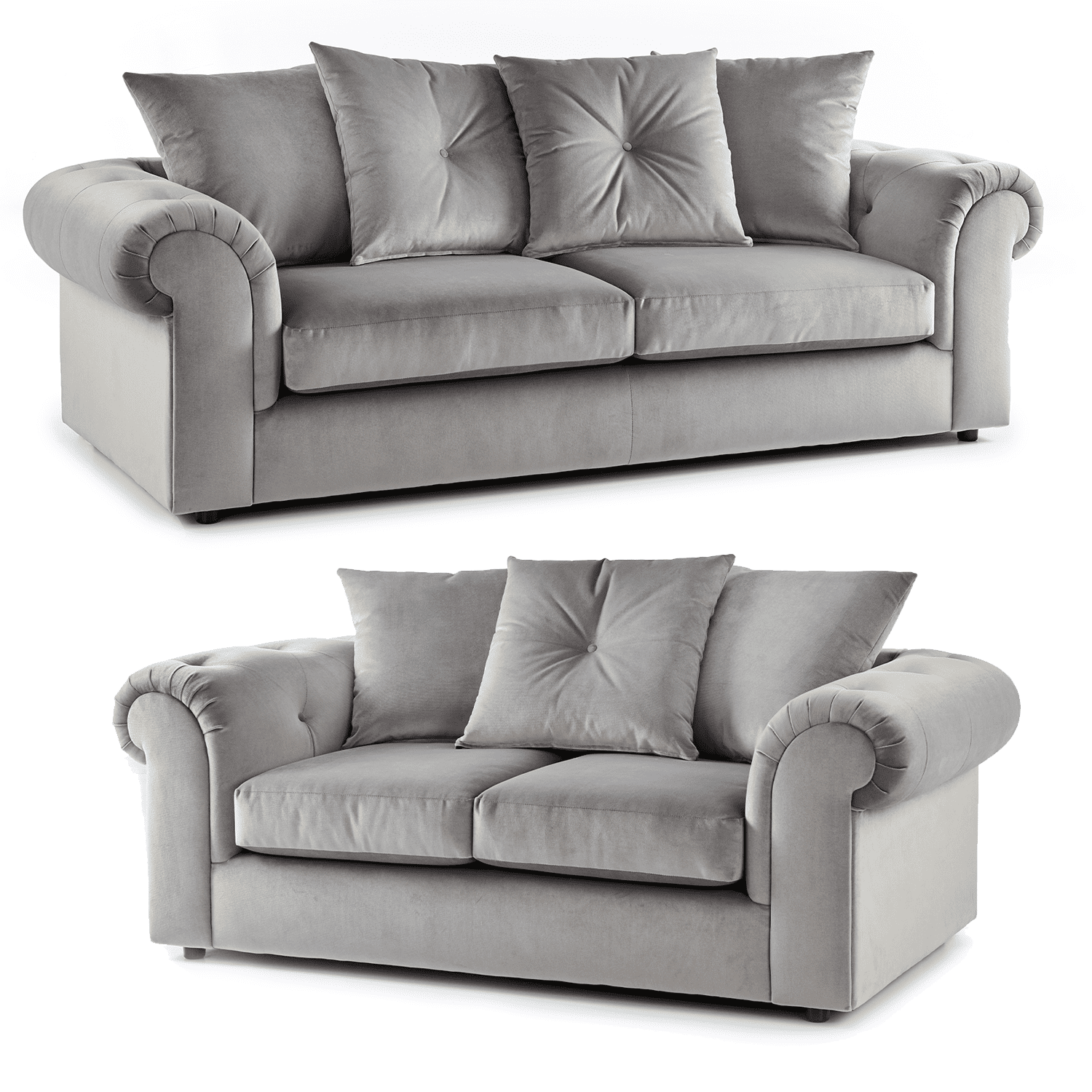 Hamilton Plush Velvet Fabric Sofa Suite