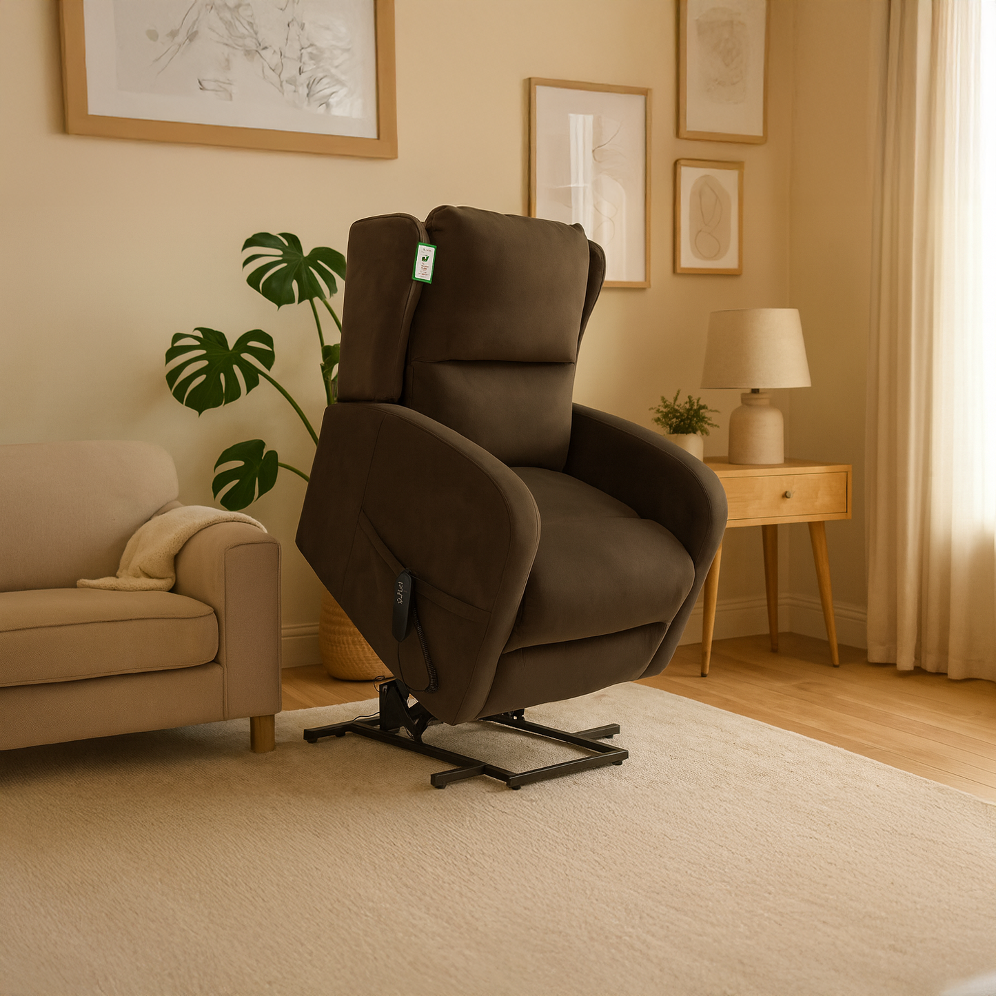Hastings Rise and Recline Armchair Electric Dual Motor Brown