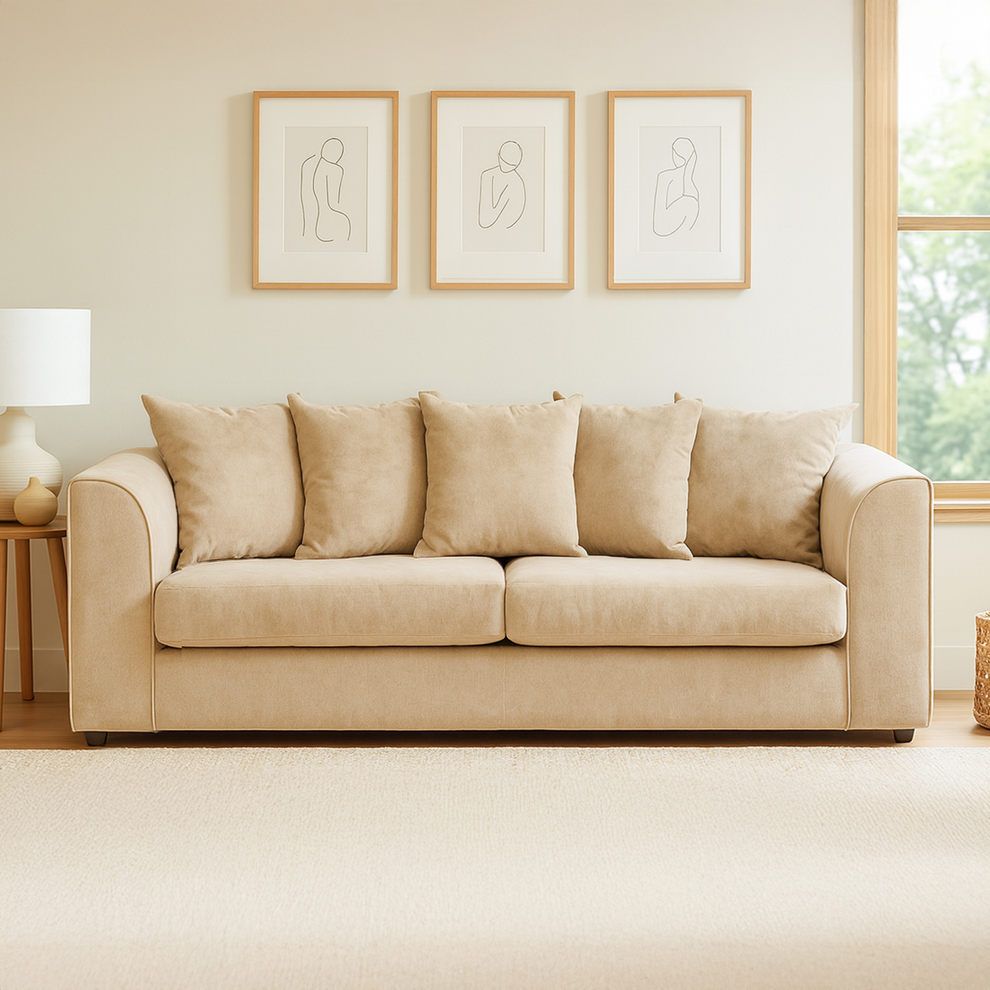 Casper Chenille Fabric Sofa Set