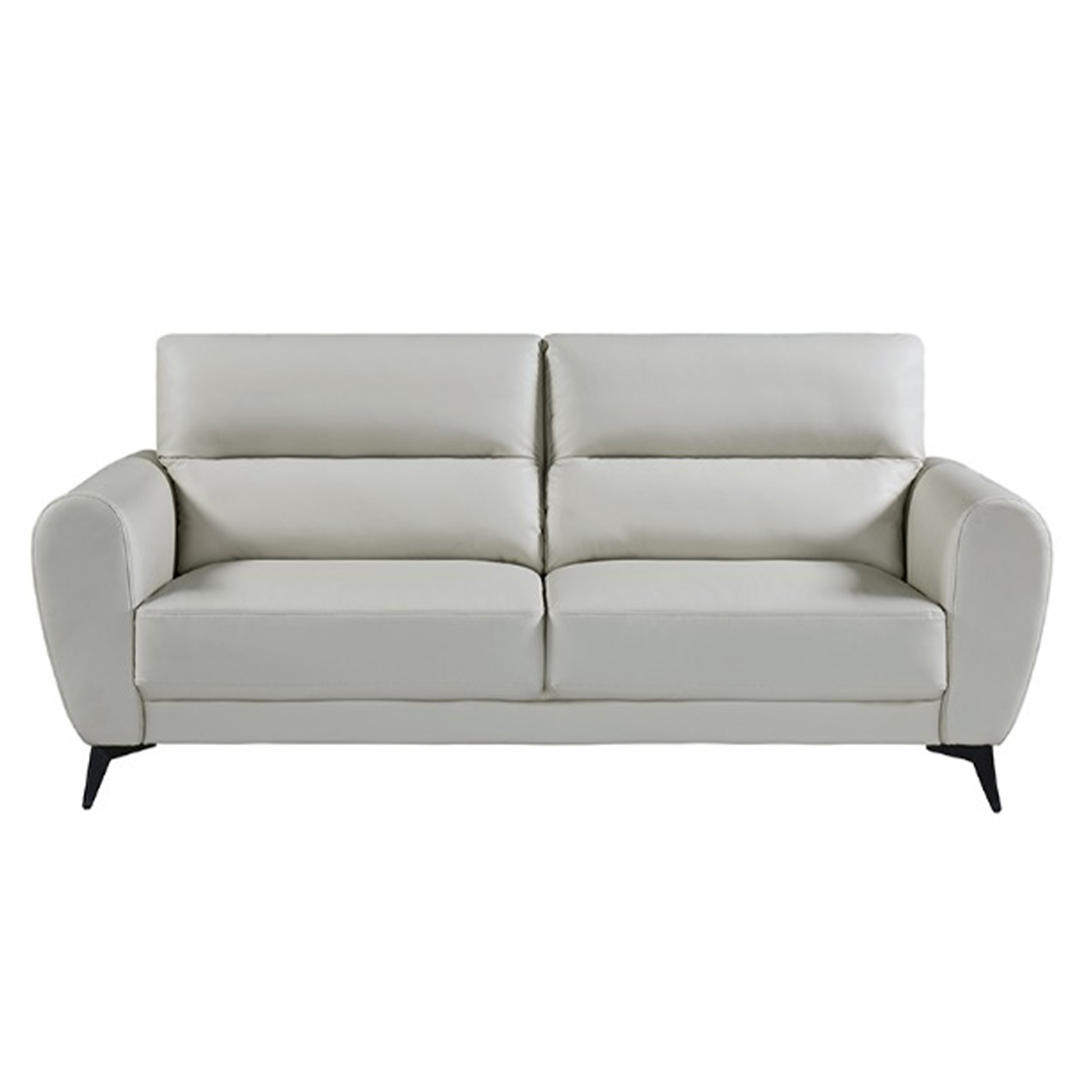 Leo Cream Leather Aire 3 Seater Sofa