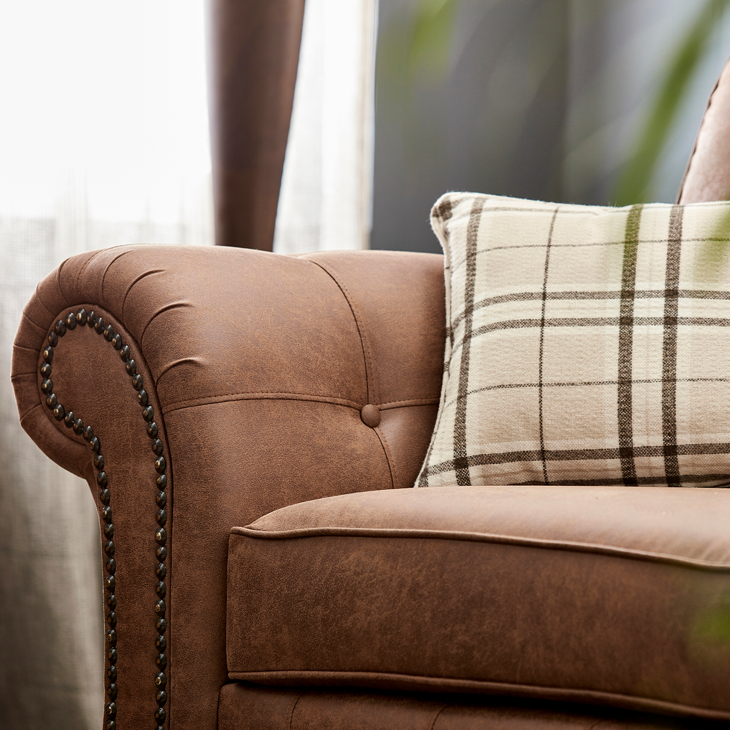 Oakland 5 Seater Leather Corner Sofa Chesterfield Style
