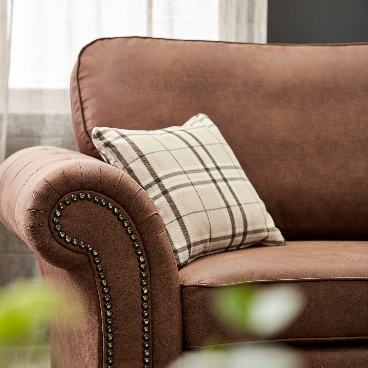 Oakland 5 Seater Leather Corner Sofa Chesterfield Style