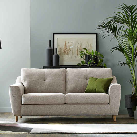 Baxter Tufted Fabric 3 Seater Sofa