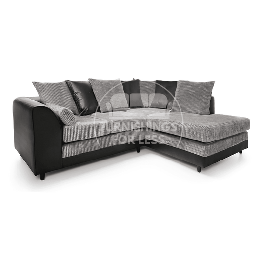 Luca Mixed Fabric 4 Seater Corner Sofa - Scatter Back
