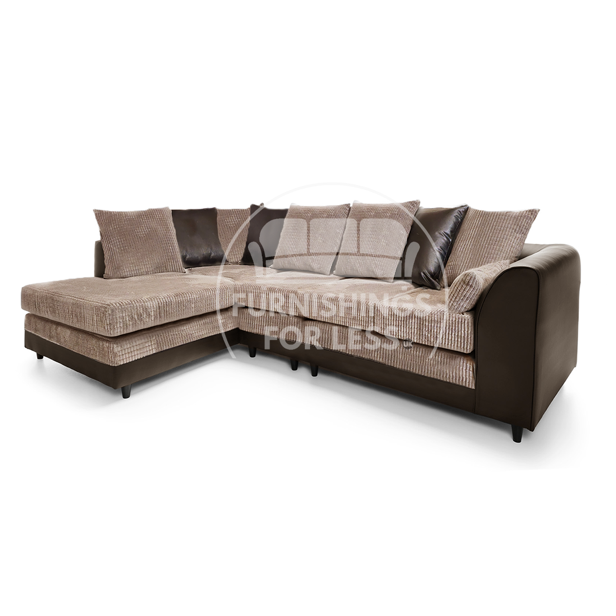 Luca Mixed Fabric 5 Seater Corner Sofa - Scatter Back