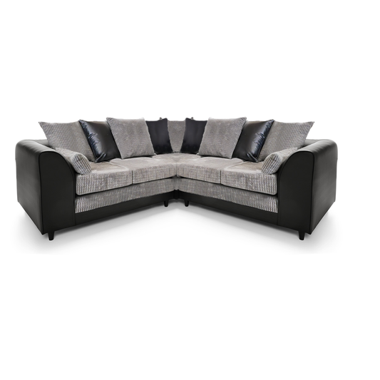 Ferguson / Luca Mixed Fabric 5 Seater Corner Sofa - Scatter Back