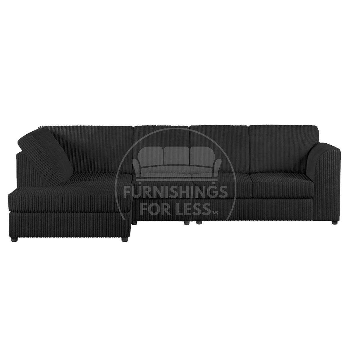 Luxor Full Cord Fabric 5 Seater Corner Sofa Full Back