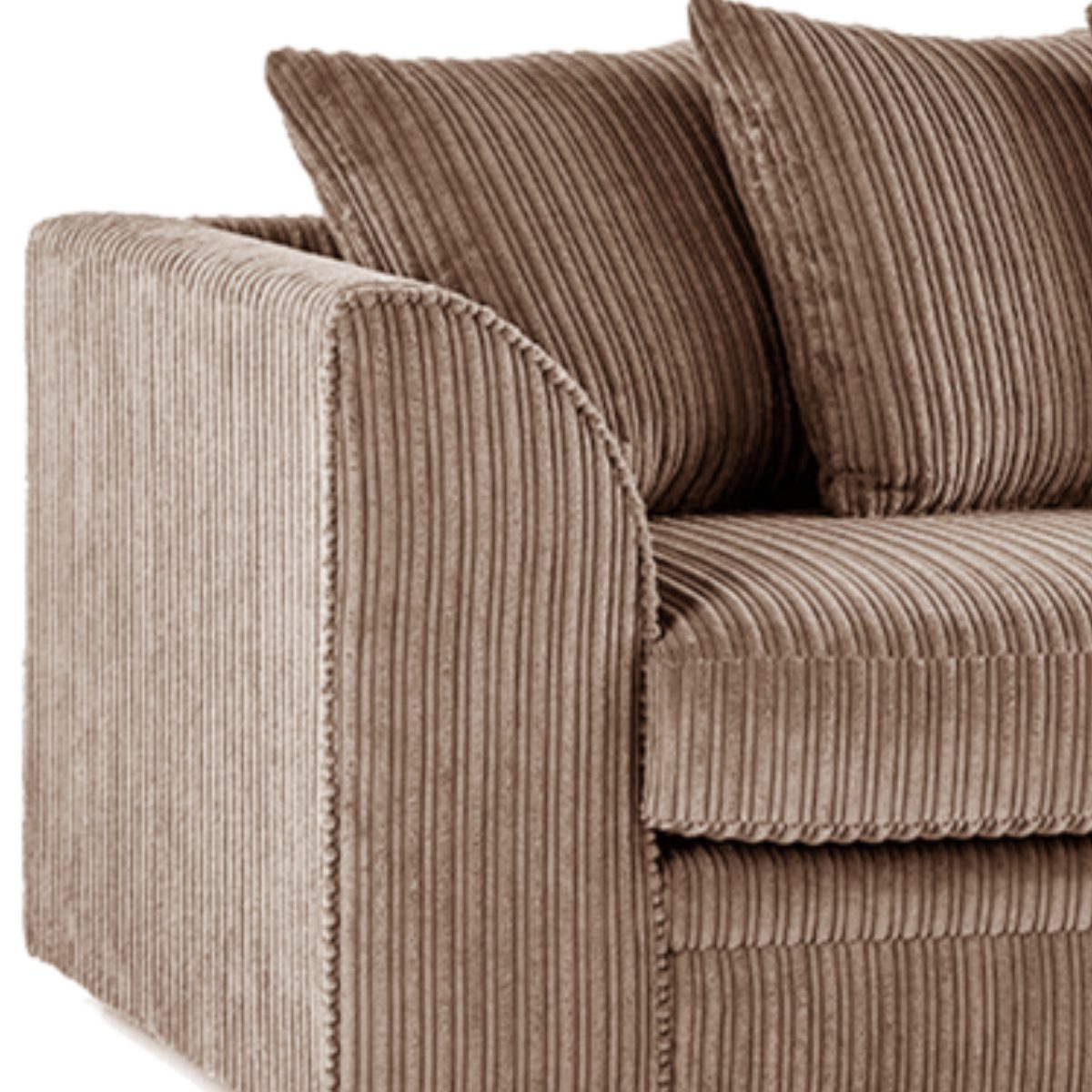 Luxor Full Cord Fabric 5 Seater Corner Sofa Scatter Back - 3