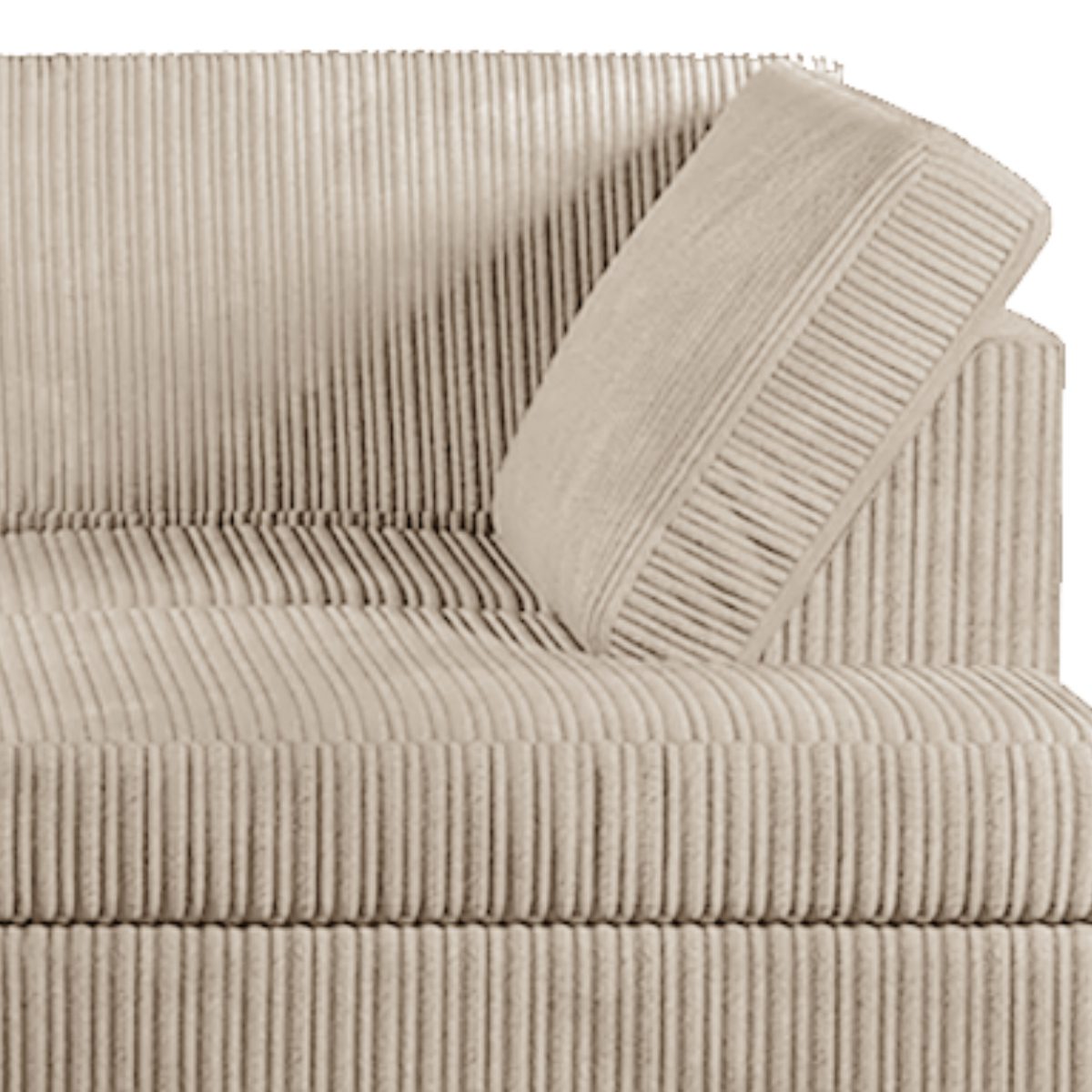 Luxor Full Cord Fabric 4 Seater Corner Sofa Full Back - 9