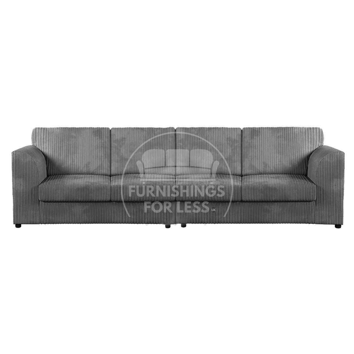 Luxor Cord Long Fabric 4 Seater - Full Back