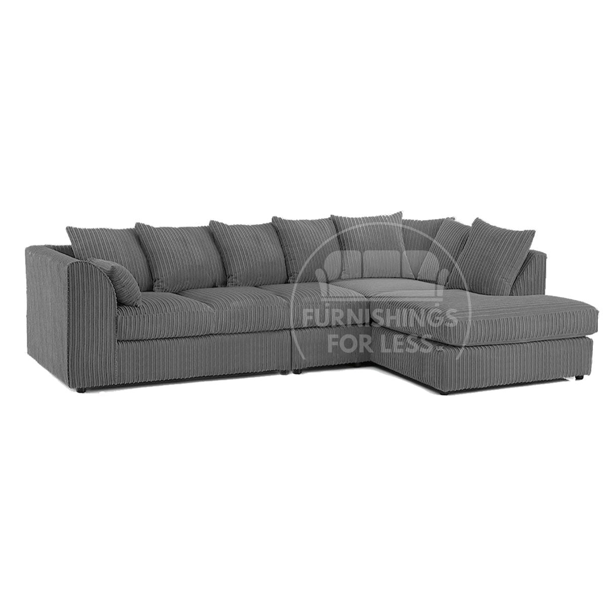 Luxor Full Cord Fabric 5 Seater Corner Sofa Scatter Back