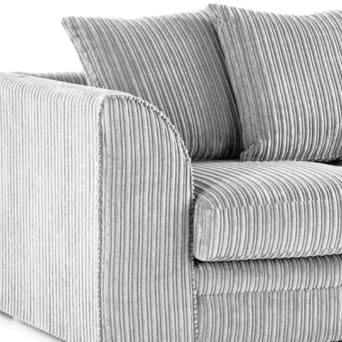 Luxor Full Cord Fabric 5 Seater Corner Sofa Scatter Back - 9