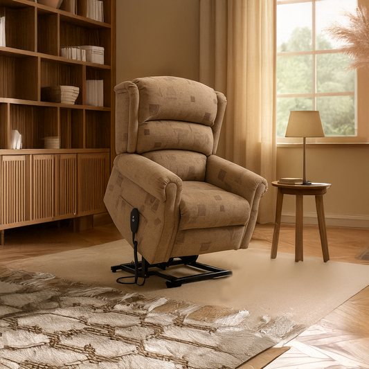 Malton Patterned Rise and Recline Armchair Electric Dual Motor