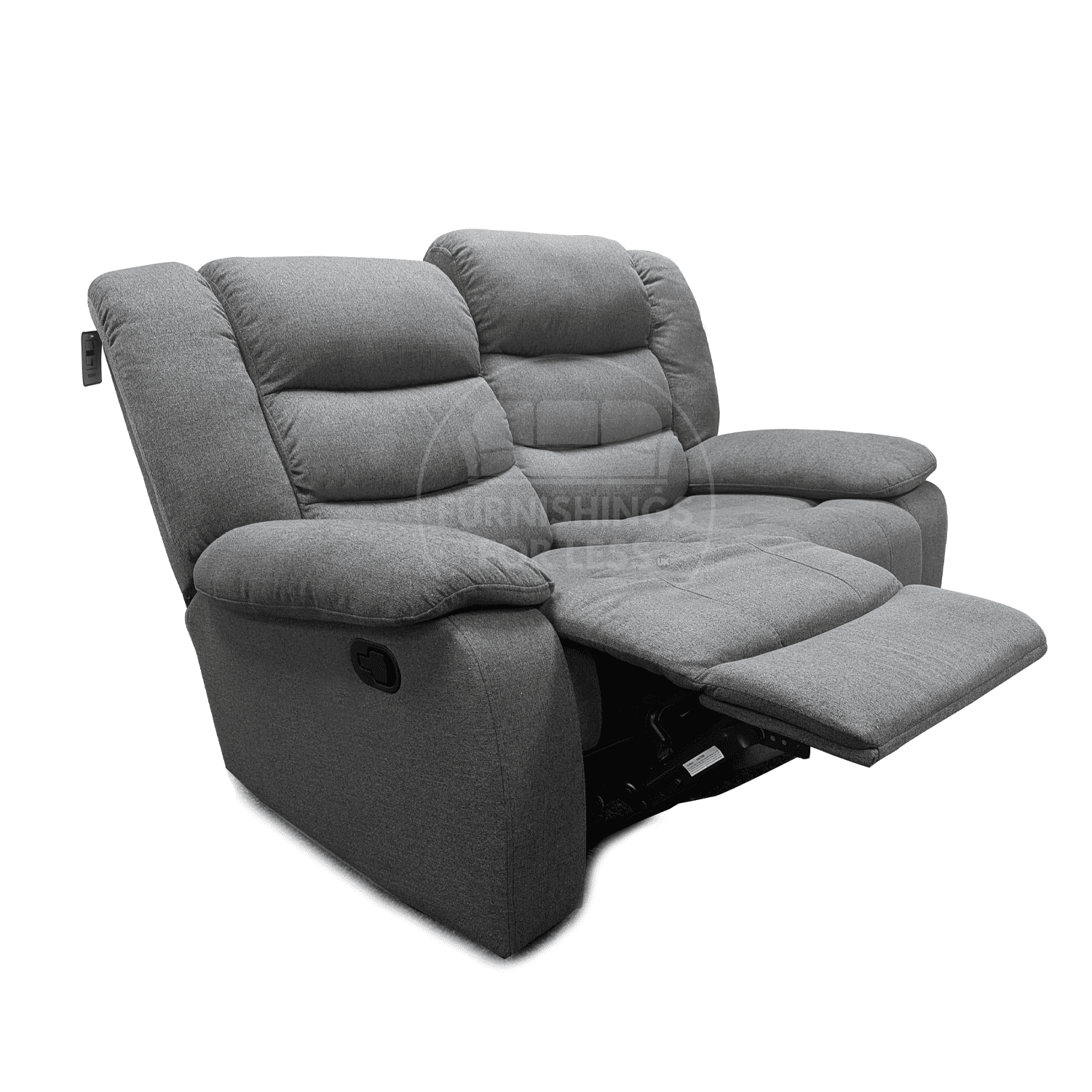 Manhattan Full Fabric Reclining Sofa Suite 3 + 2 - Grey - 4
