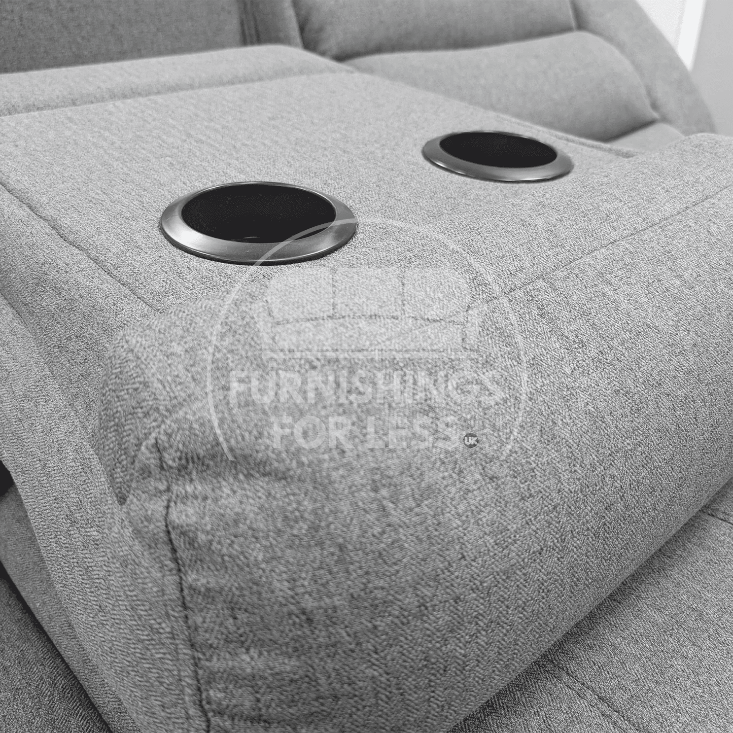 Manhattan Full Fabric Reclining Sofa Suite 3 + 2 - Grey - 8