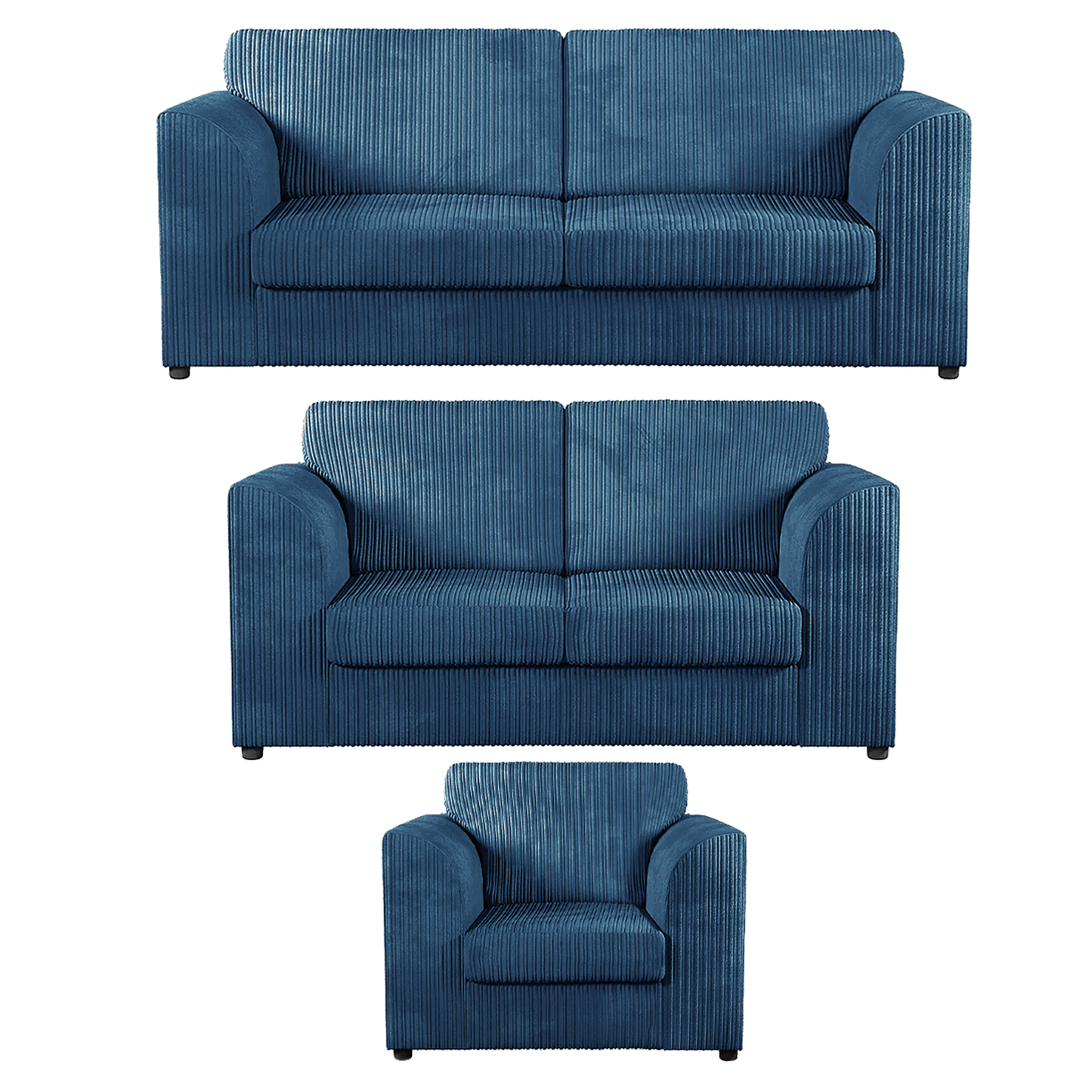 Luxor Full Jumbo Cord 3 Piece Suite - Full Back