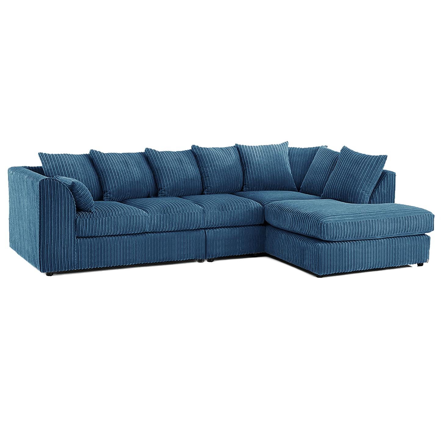 Luxor Full Cord Fabric 5 Seater Corner Sofa Scatter Back