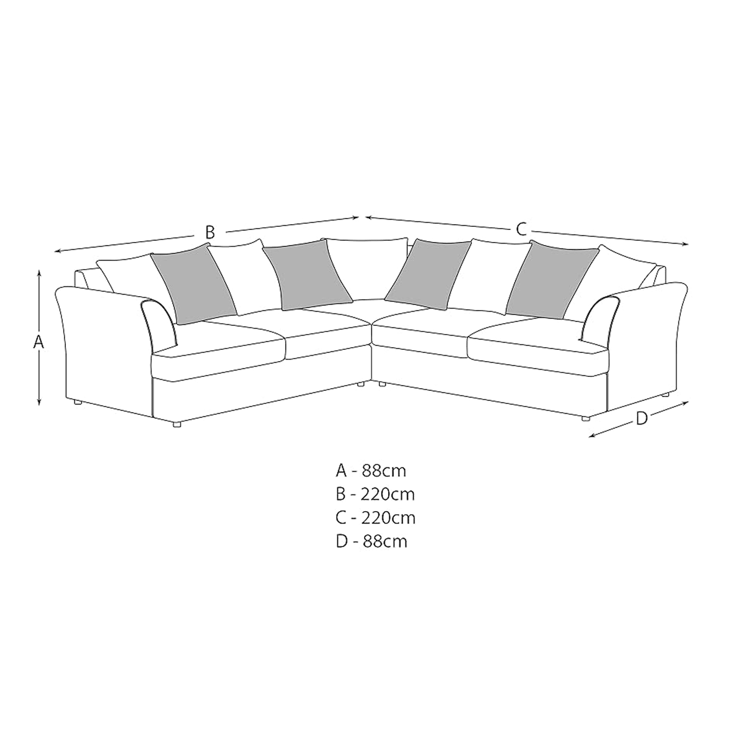Mellors Chenille 5 Seater Corner Sofa - 2