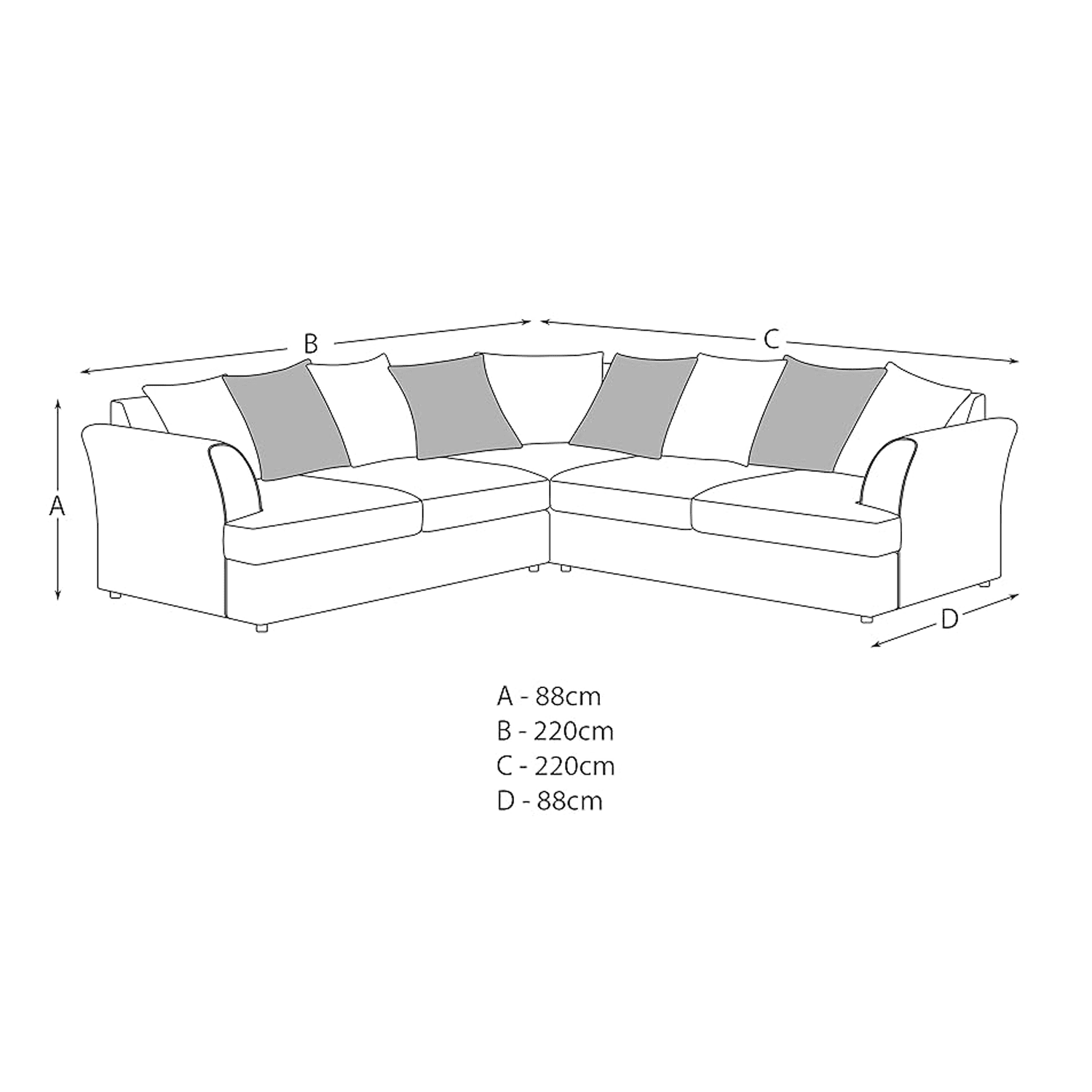 Mellors Chenille 5 Seater Corner Sofa - 2