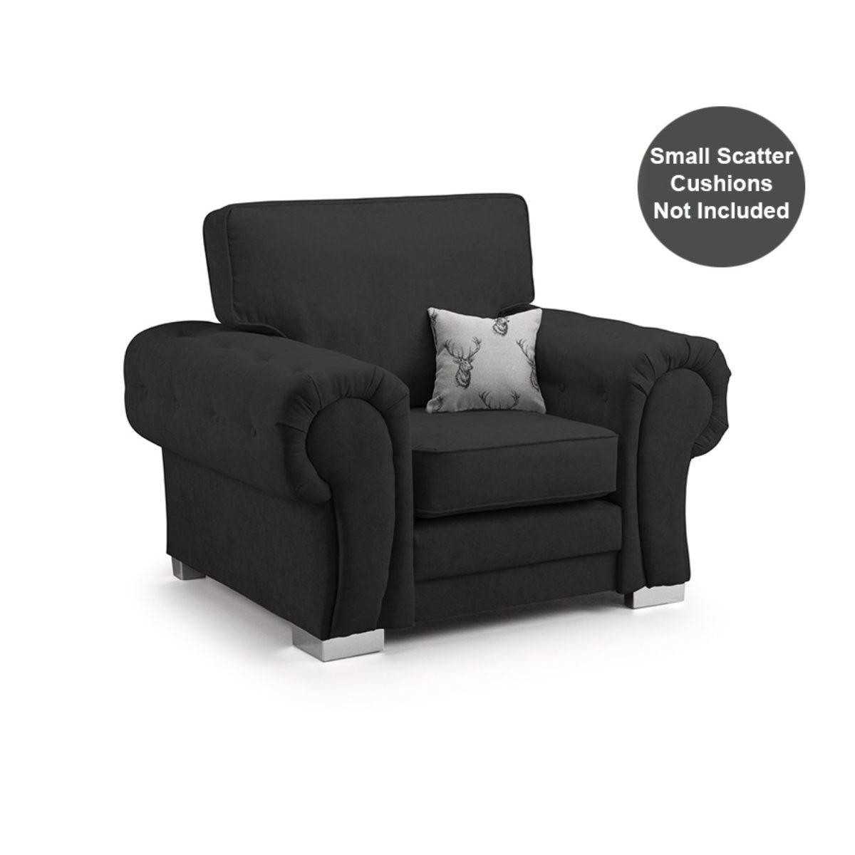 Milan Chesterfield Fabric Armchair - Full Back