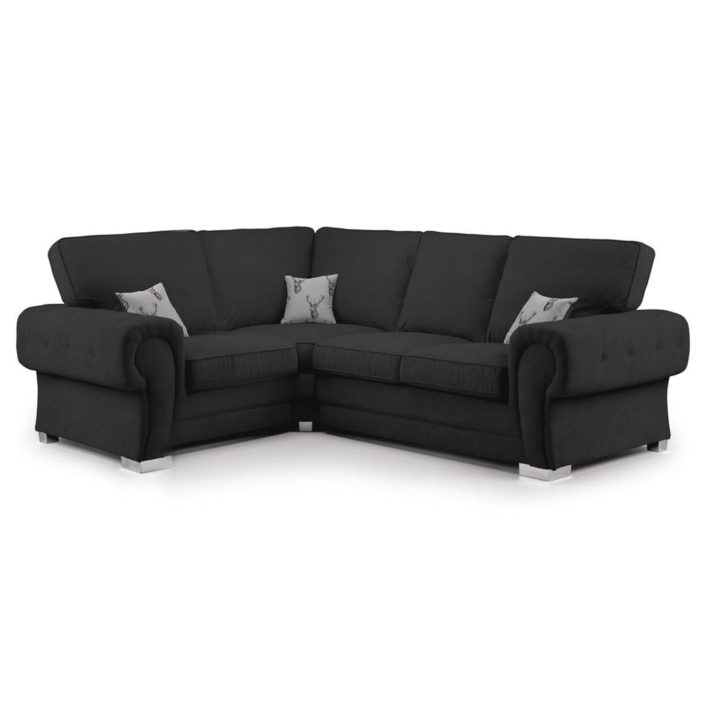 Milan Chesterfield Fabric 4 Seater Corner Sofa - Full Back
