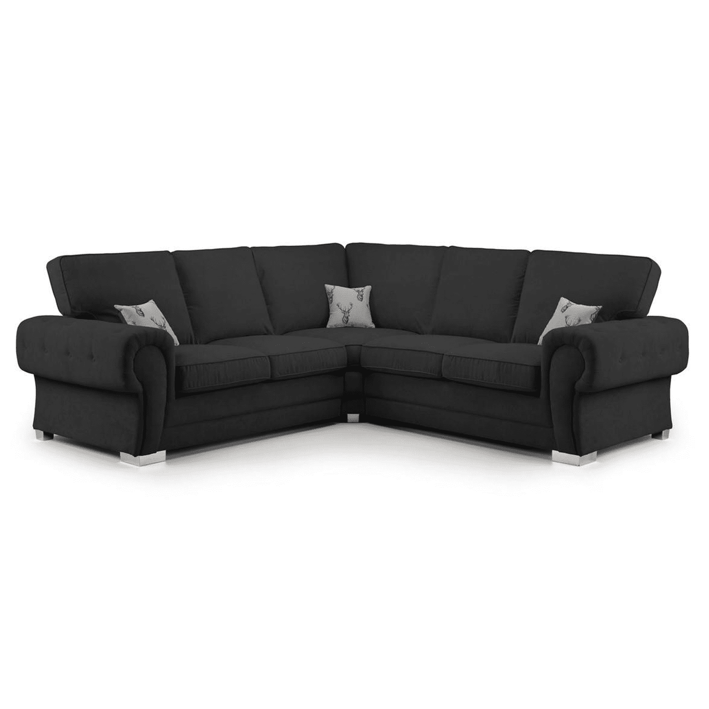 Milan Chesterfield Fabric 5 Seater Corner Sofa - Full Back