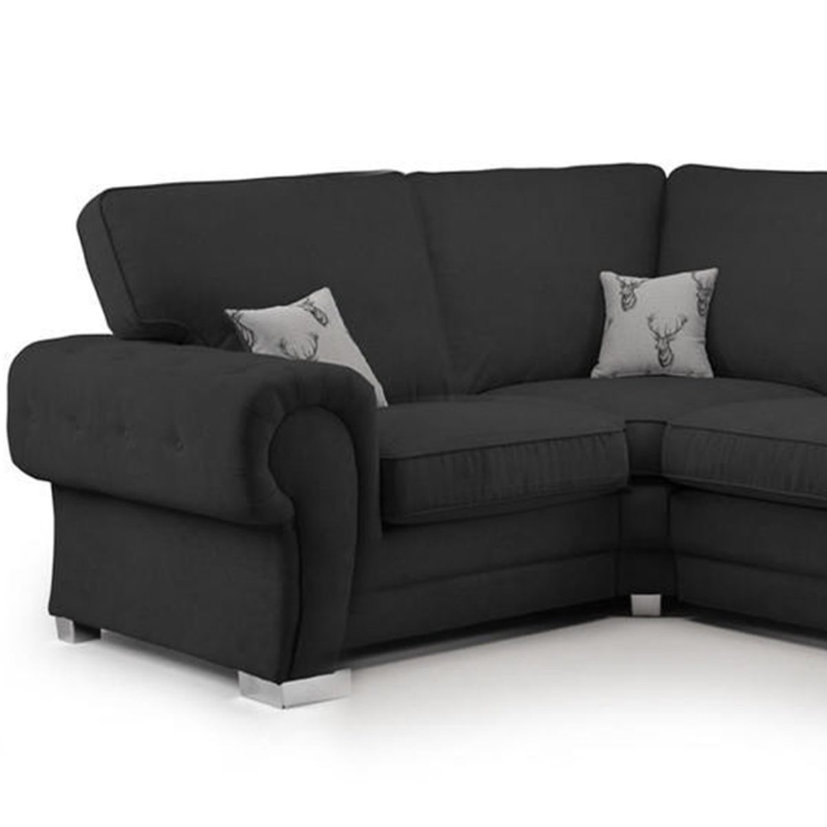 Milan Chesterfield Fabric 4 Seater Corner Sofa - Full Back - 6