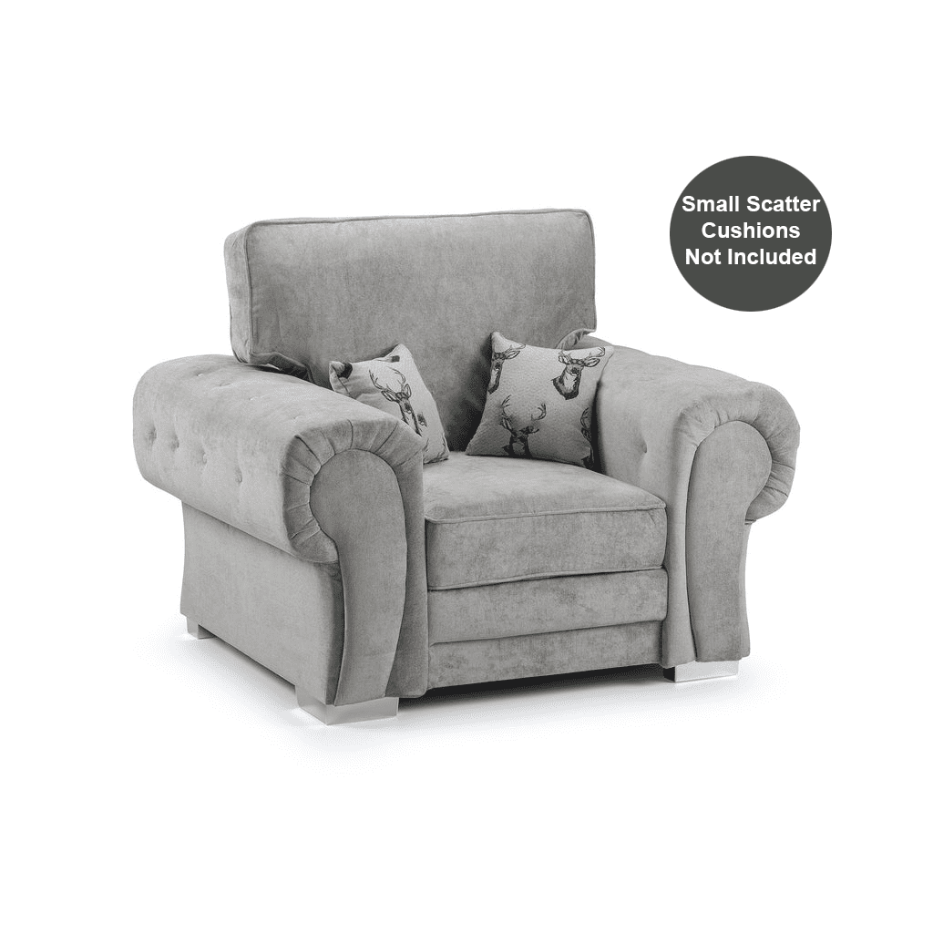 Milan Chesterfield Fabric Armchair - Full Back