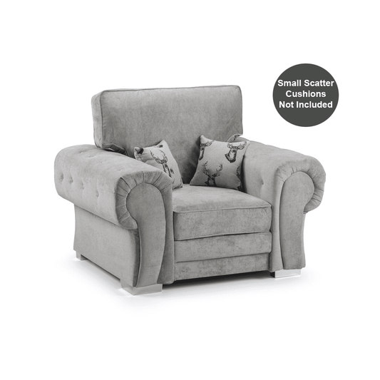 Milan Chesterfield Fabric Armchair - Full Back