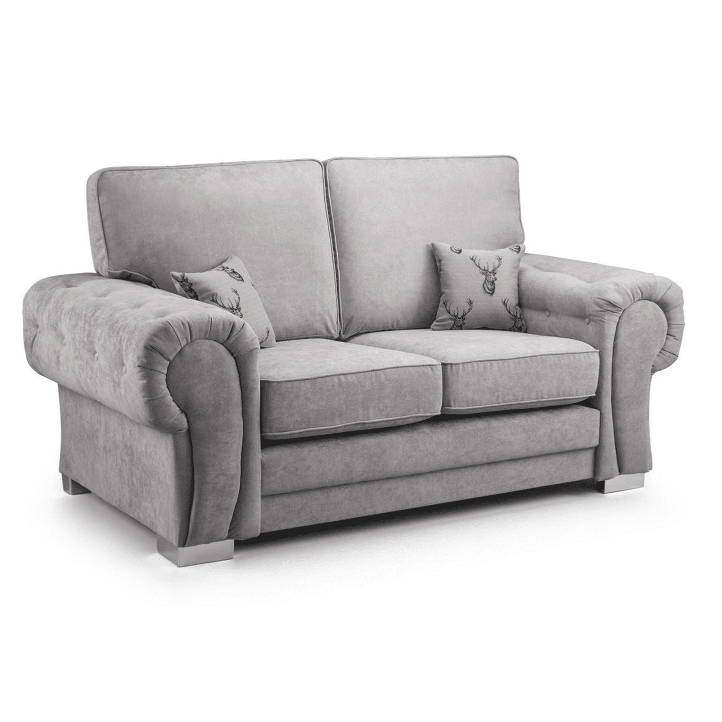 Milan Chesterfield Fabric 2 Seater Sofa - Full Back