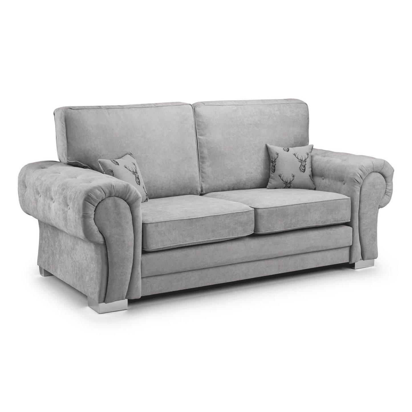 Milan Chesterfield Fabric 3 Seater Sofa - Full Back