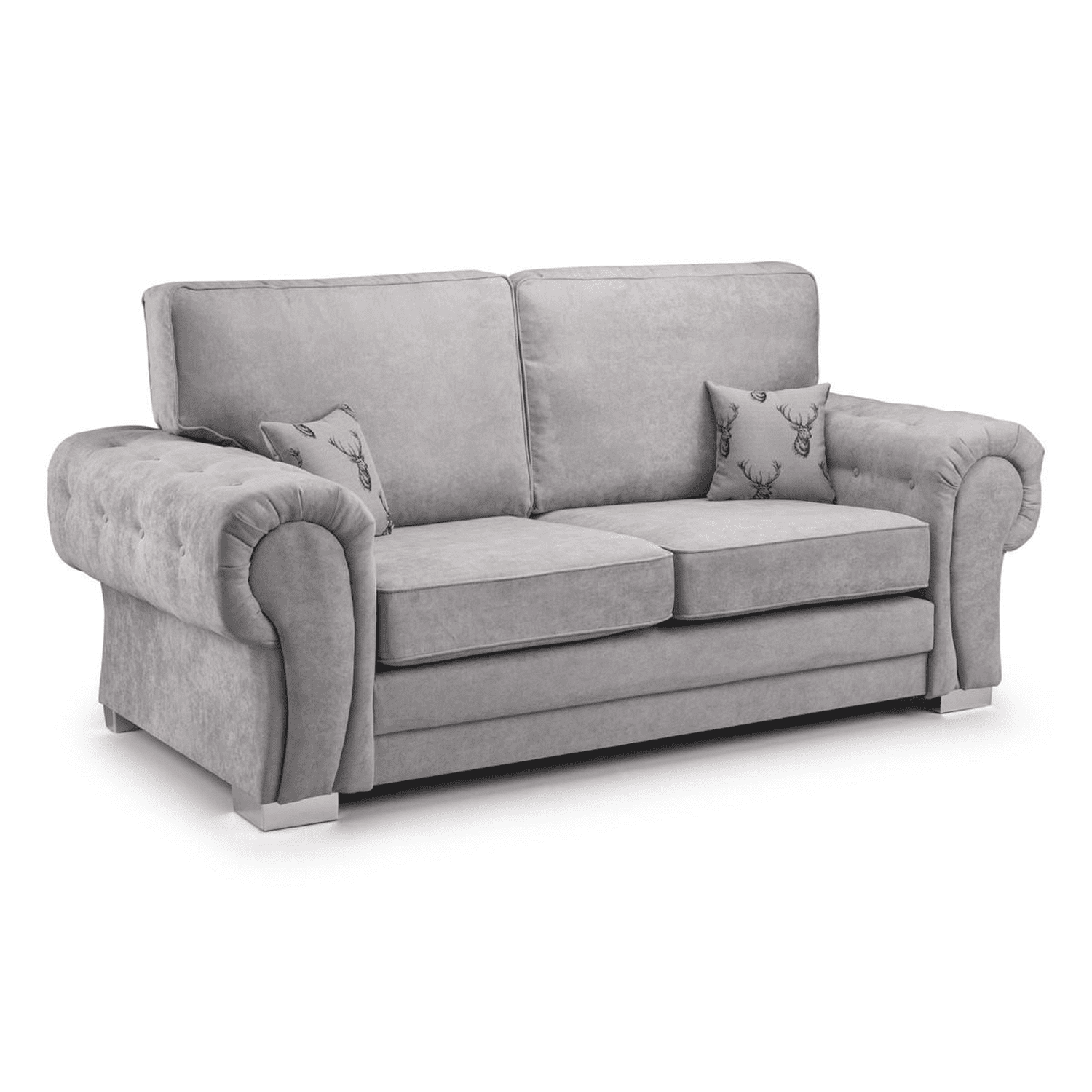 Milan Chesterfield Fabric 3 Seater Sofa - Full Back