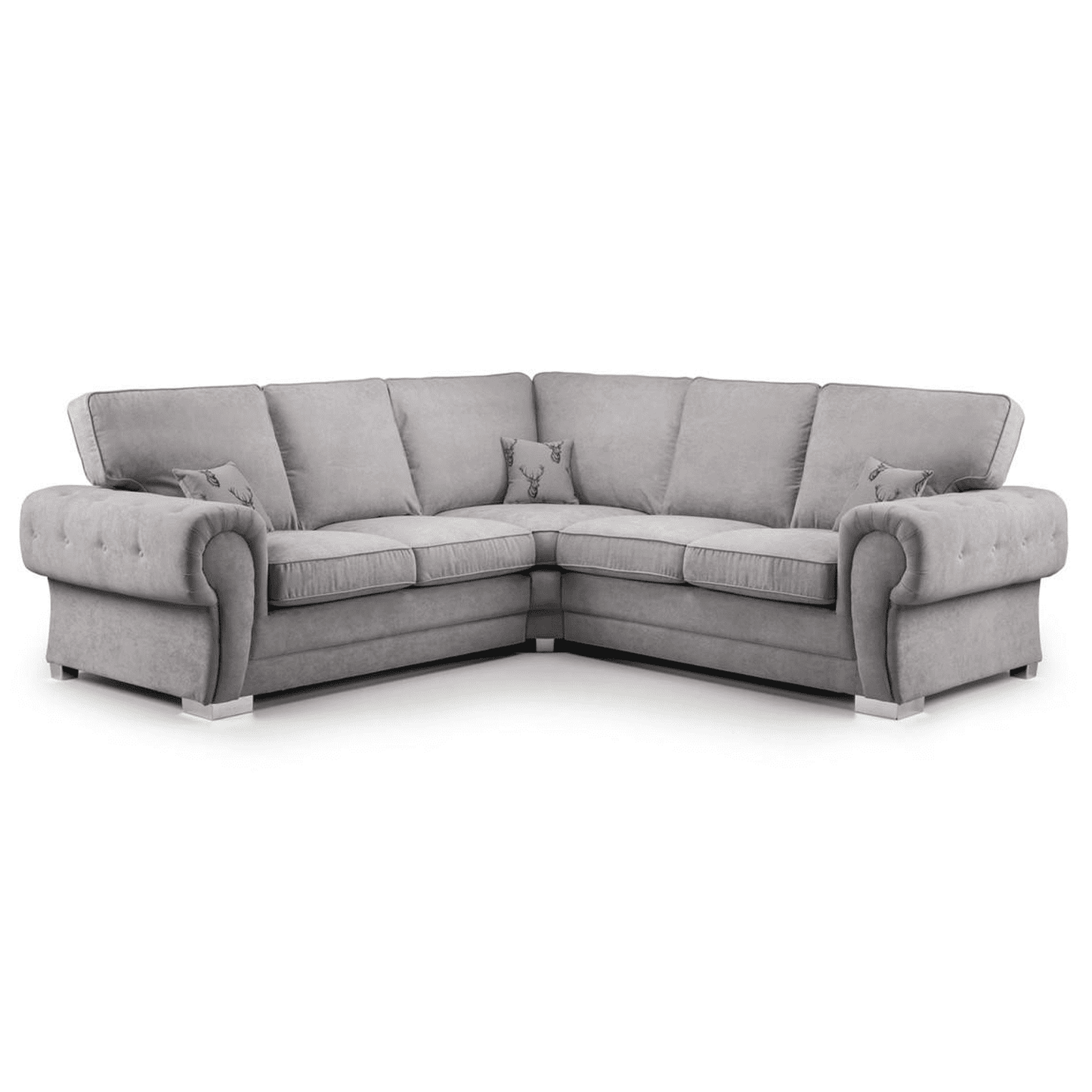 Milan Chesterfield Fabric 5 Seater Corner Sofa - Full Back