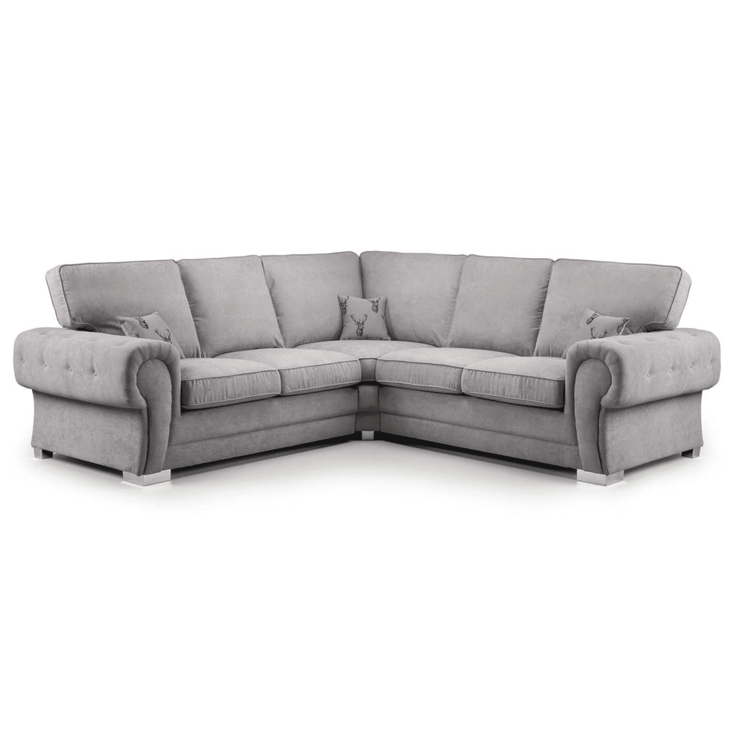 Milan Chesterfield Fabric 5 Seater Corner Sofa - Full Back