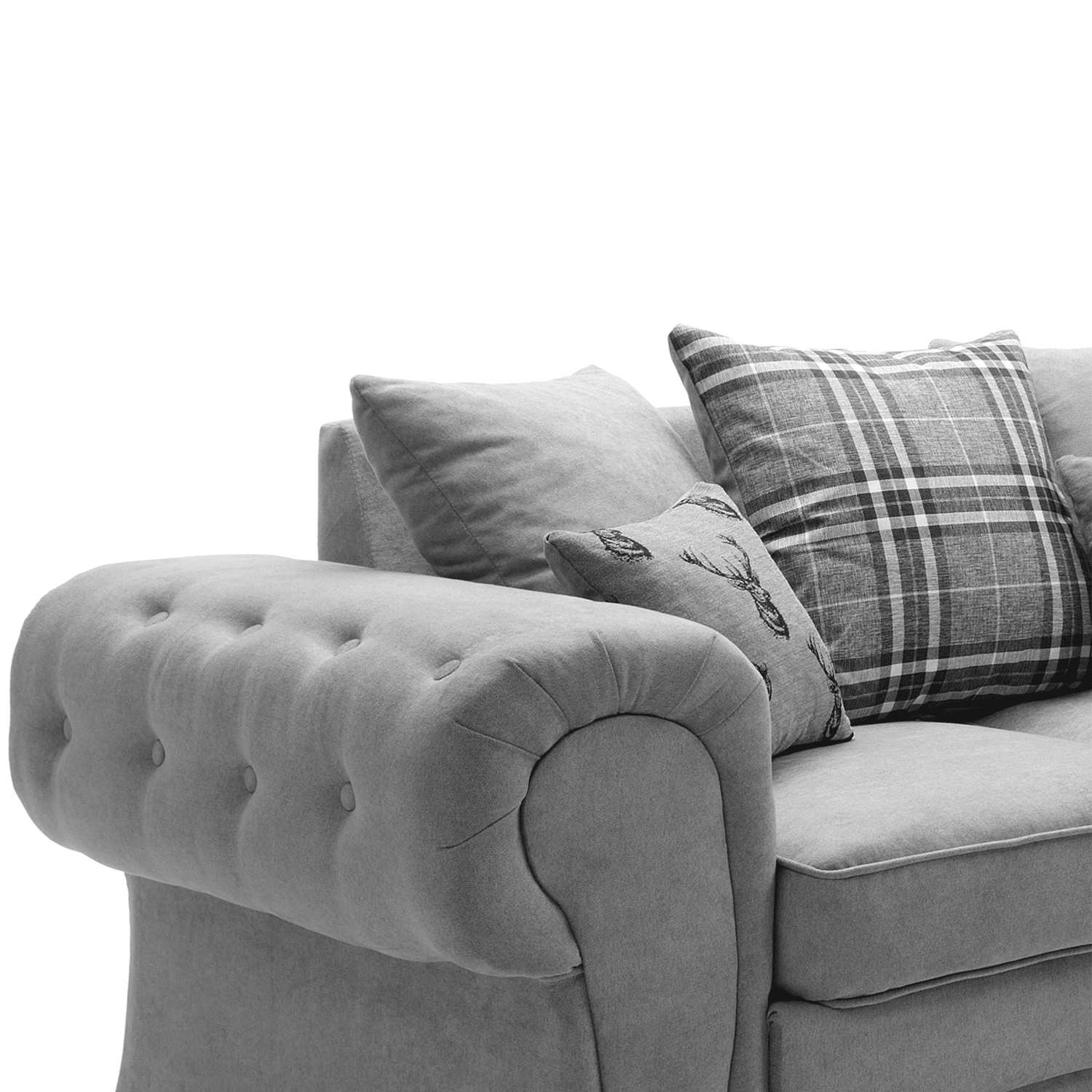Milan Chesterfield Fabric 5 Seater Corner Sofa - Scatter Back - 3