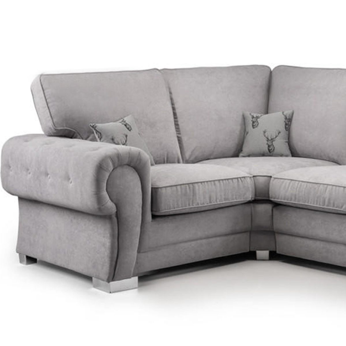 Milan Chesterfield Fabric 5 Seater Corner Sofa - Full Back - 3