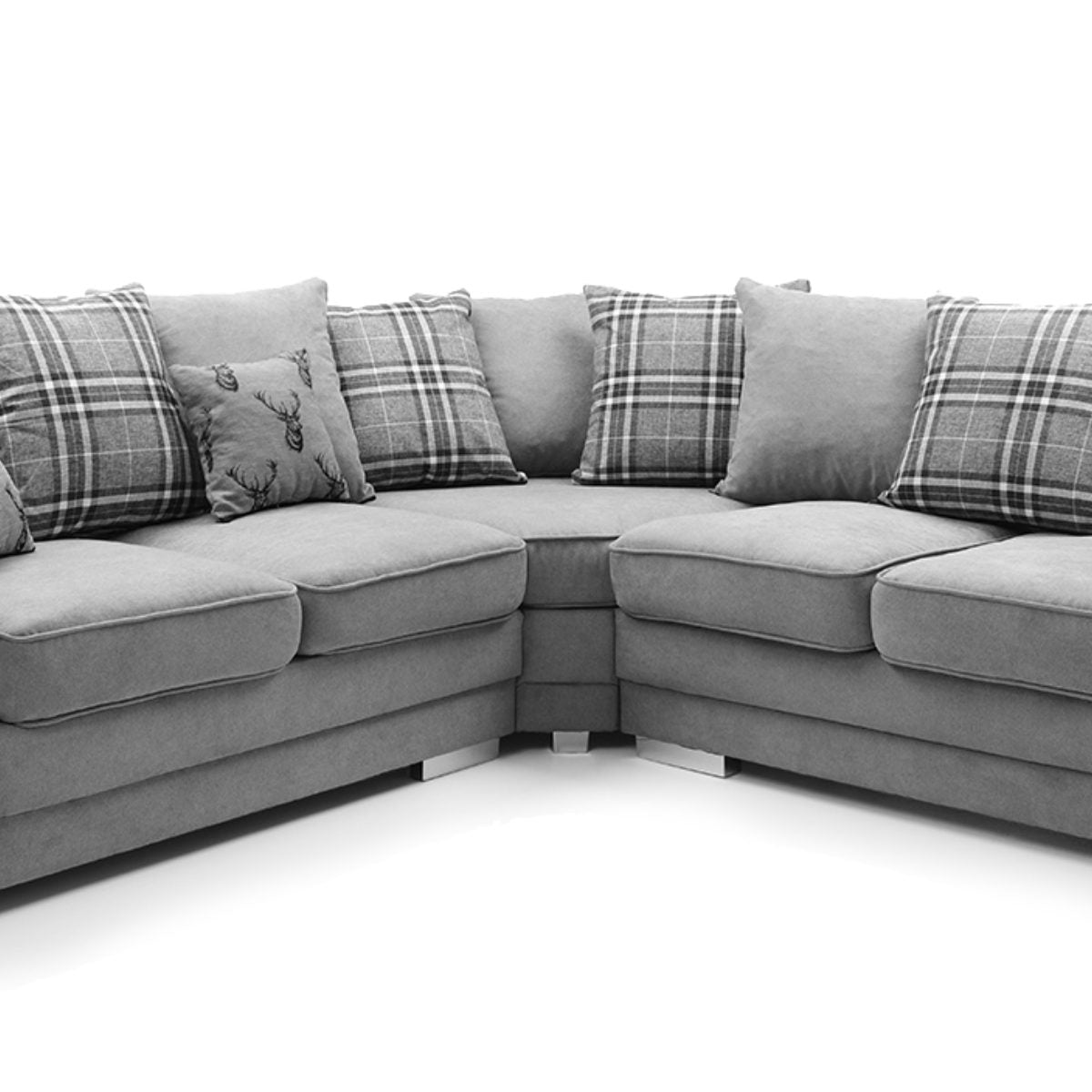 Milan Chesterfield Fabric 5 Seater Corner Sofa - Scatter Back - 5