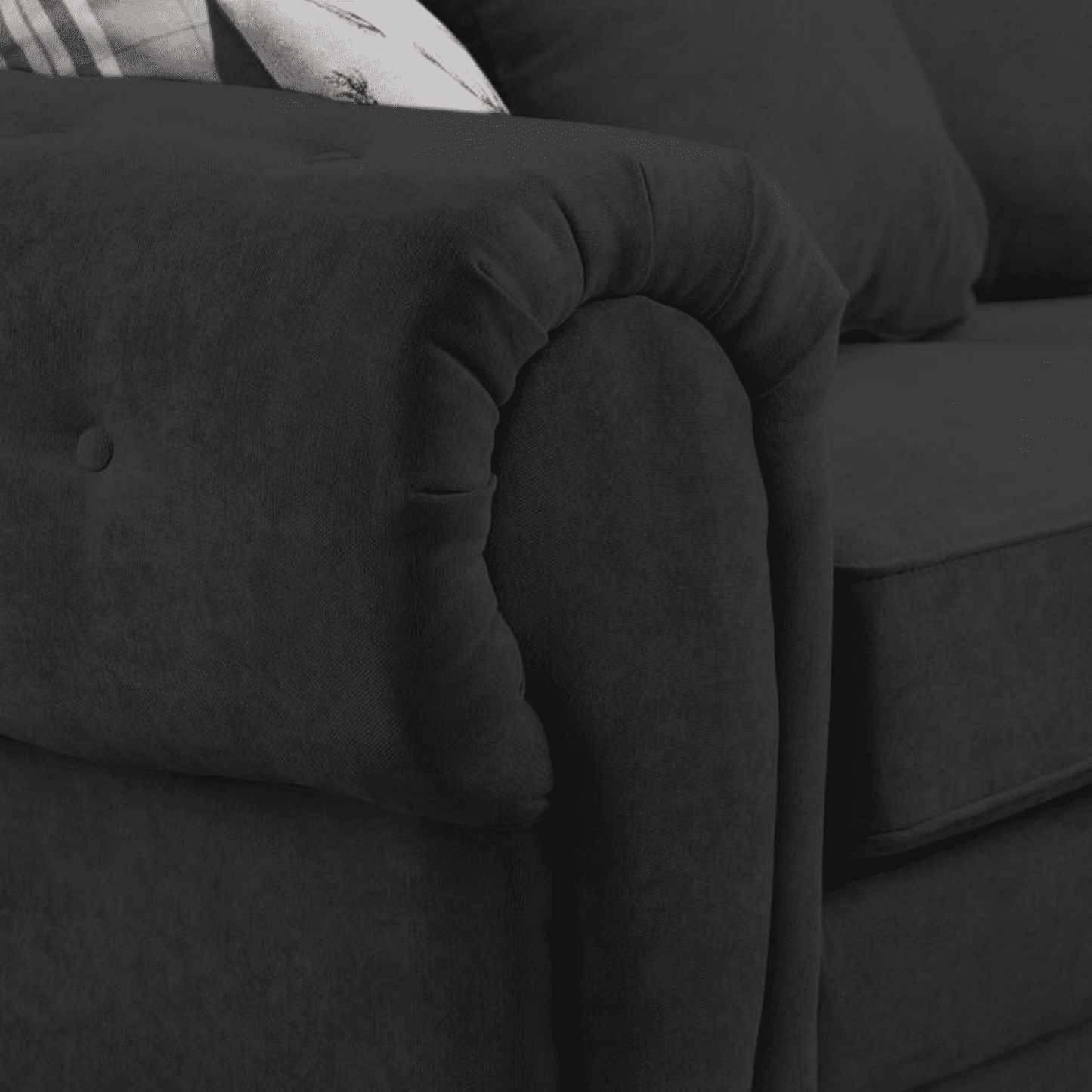 Milan Chesterfield Fabric 4 Seater Corner Sofa - Full Back - 2