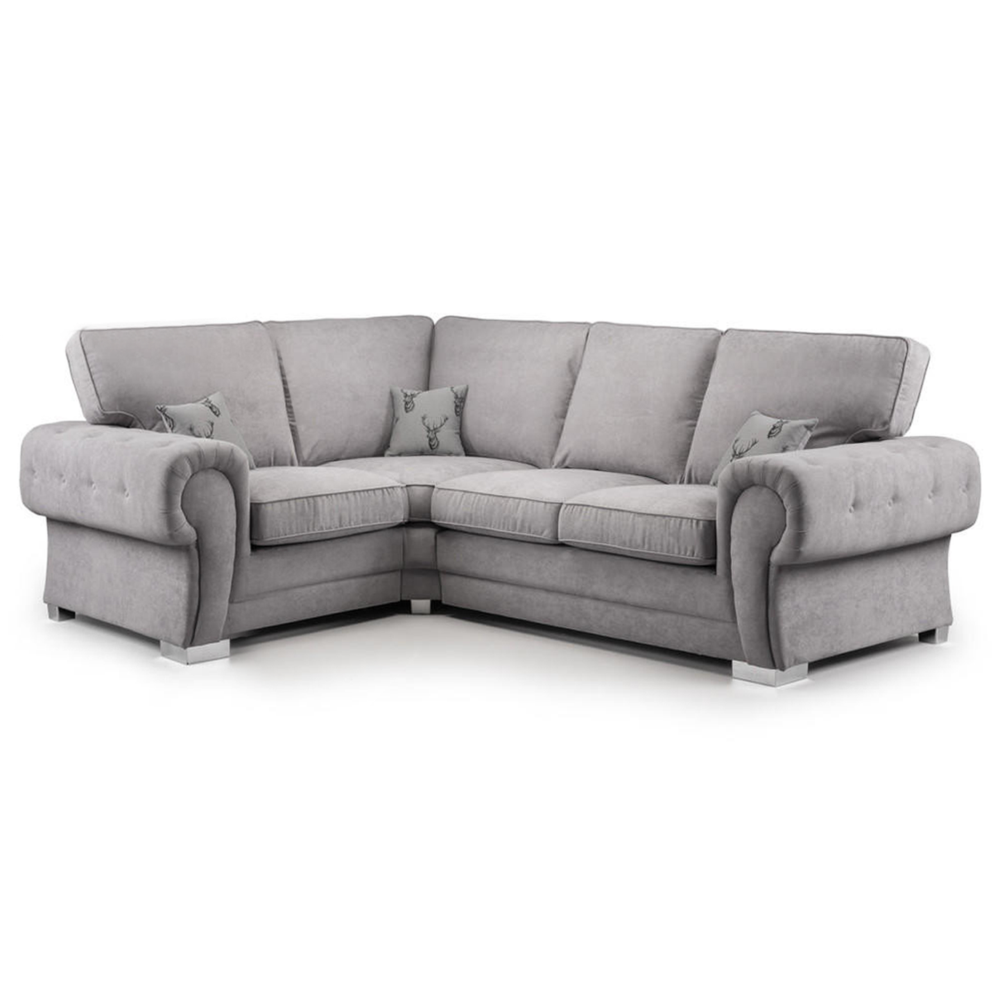Milan Chesterfield Fabric 4 Seater Corner Sofa - Full Back