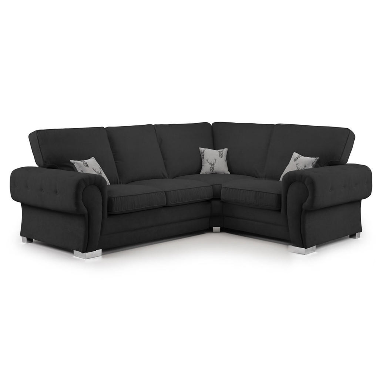 Milan Chesterfield Fabric 4 Seater Corner Sofa - Full Back