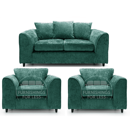 Monaco Chenille Fabric 2 Seater and 2 Armchairs