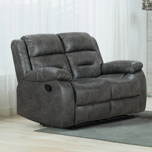 Monty Grey Fabric Manual Reclining 2 Seater Sofa