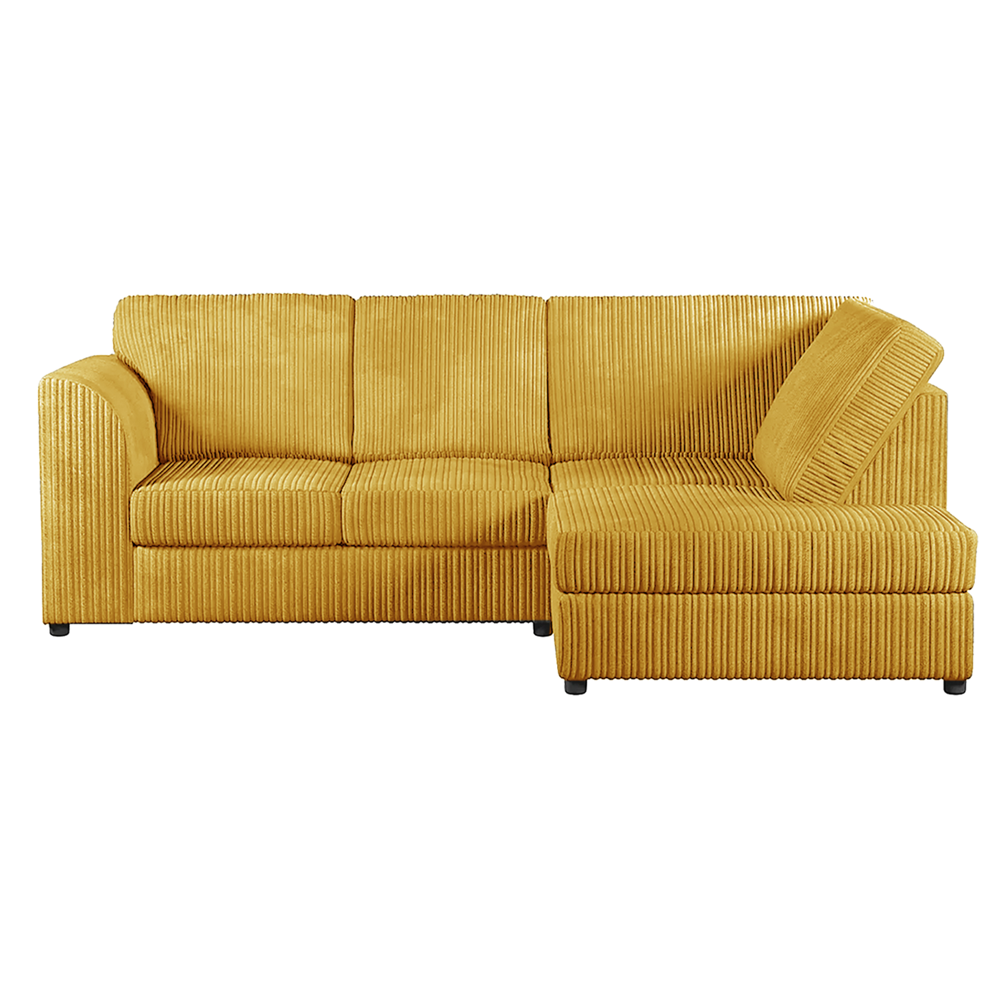 Luxor Cord Fabric 4 Seater Corner Sofa Full Back