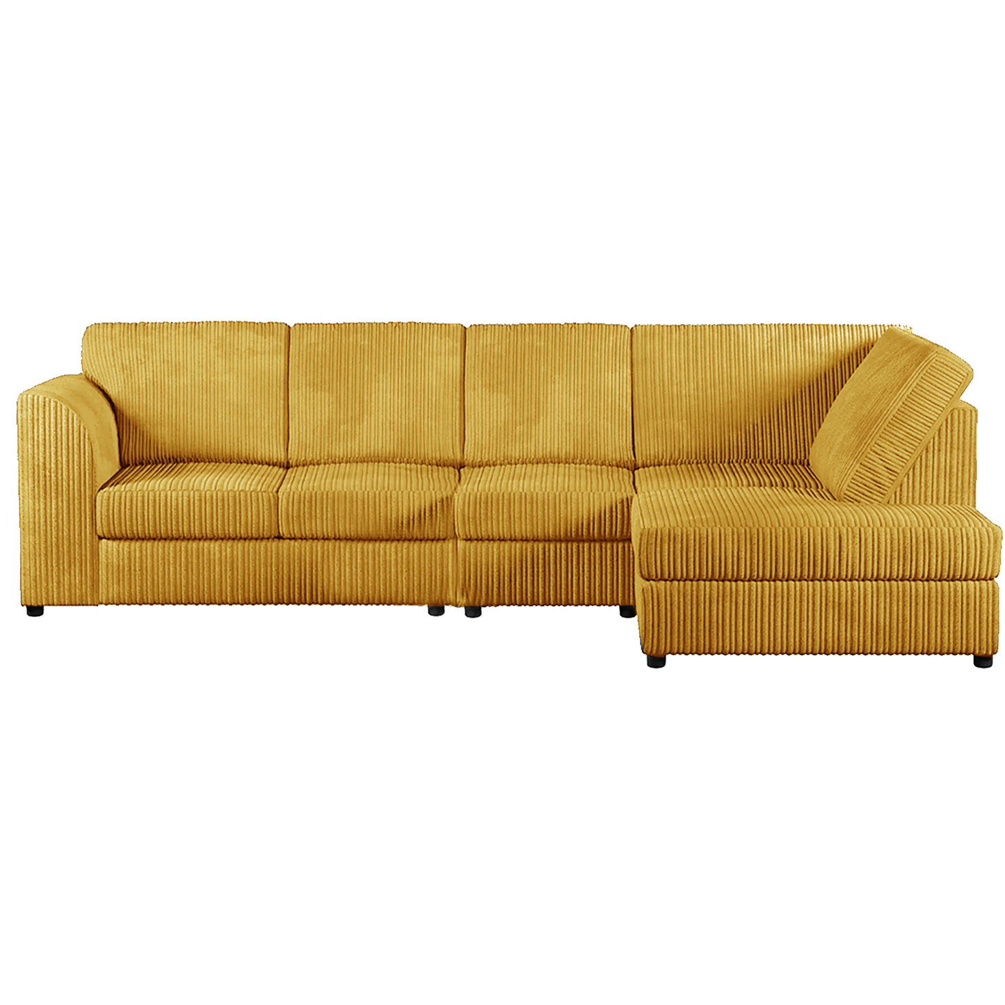 Luxor Full Cord Fabric 5 Seater Corner Sofa Full Back