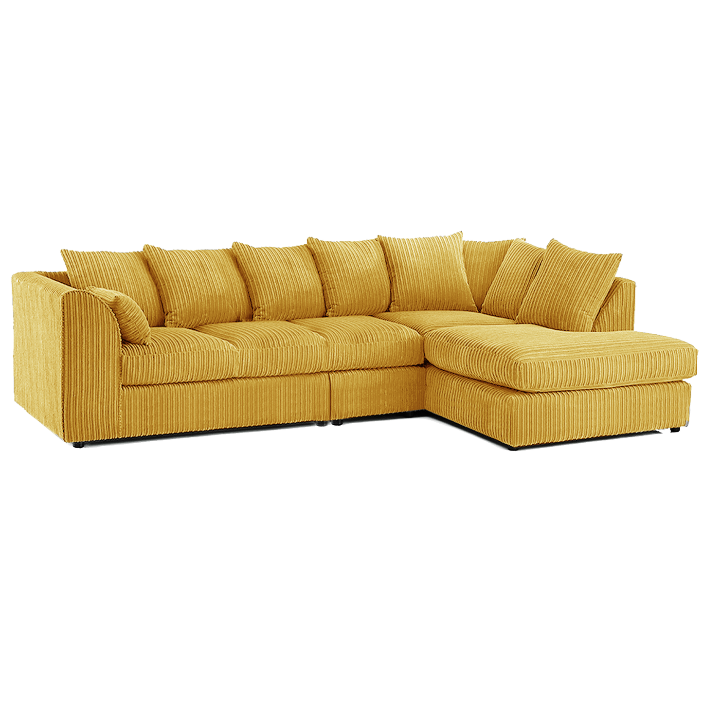 Luxor Full Cord Fabric 5 Seater Corner Sofa Scatter Back
