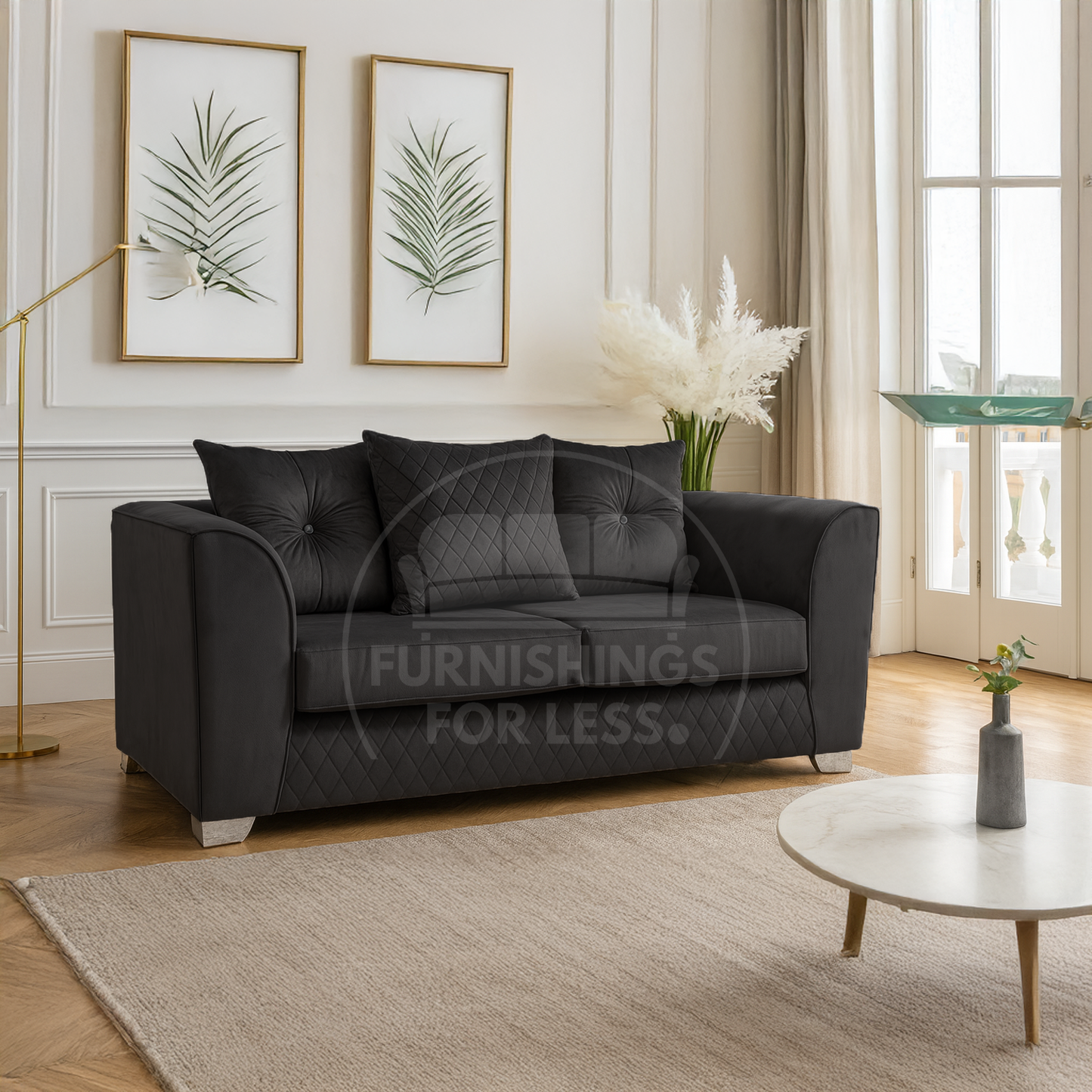 Victoria Plush Velvet 2 Seater Sofa