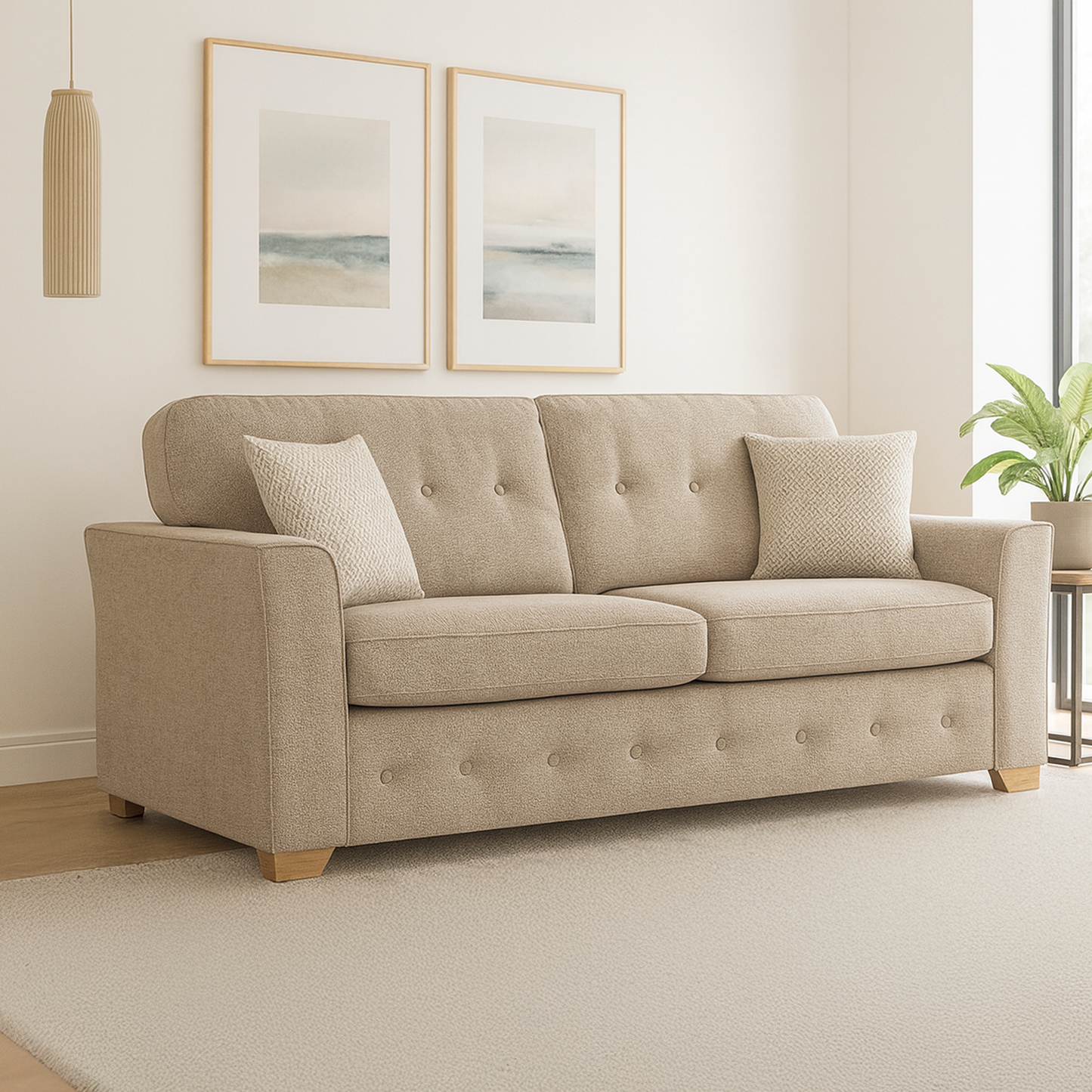 Hartley Fullback Tufted 3 Seater Sofa