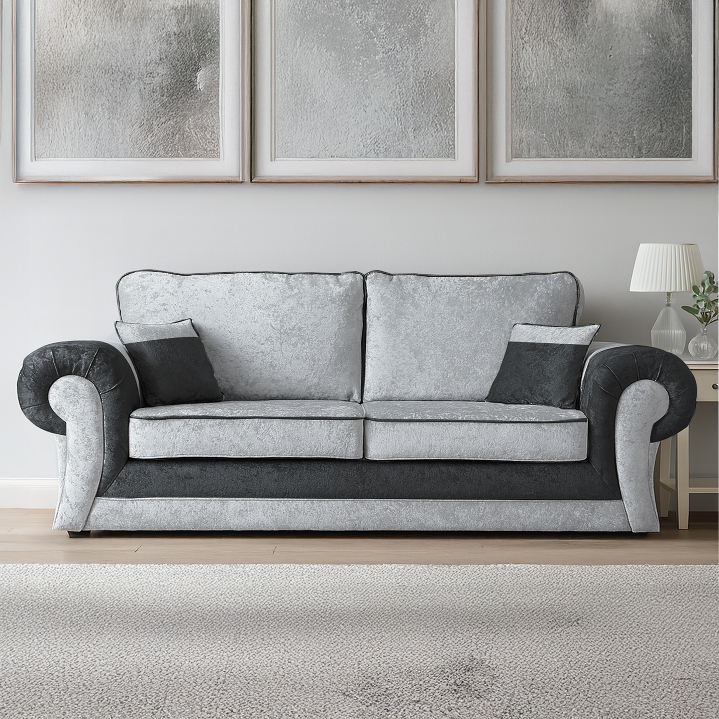 Chelsea Crushed Velvet Full Back Sofa Suite